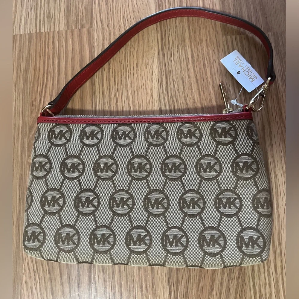 Michael Kors Tan and Red purse - Picture 3 of 10